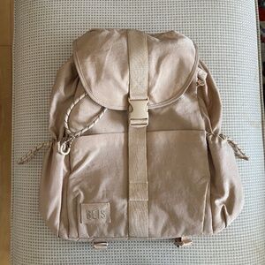 BEIS Beige Canvas Backpack with Drawstring Pockets